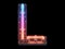 Futuristic led dots light font. Ultraviolet. Letter L.