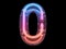 Futuristic led dots light font. Ultraviolet. Number 0.