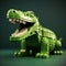 Futuristic Lego Alligator With Open Teeth - Innovative Baroque Animal Design