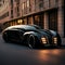 Futuristic Luxury Limousine in a Glamorous Cityscape