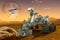 Futuristic mars rover, expedition 3d illustration Elements of this image furnished by NASA