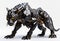 Futuristic, mechanical cybernetic panther isolated on a white background. Ideal for futuristic technology, robotics, cybernetics,