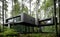 A futuristic, modern house perfectly integrated with nature. Generative Ai