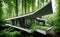 A futuristic, modern house perfectly integrated with nature. Generative Ai