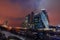 Futuristic Moscow international business center on a dark night. moskva-city