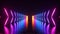 Futuristic neon glowing corridor on a dark abstract background. Multi-colored illumination. 3d illustration