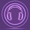 Futuristic Neon Glowing Headphones Icon Sensor style. Vector EPS10