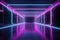 Futuristic Neon Tube Lights on Marble Floor - A Perfect Blend of Technology and Design.