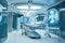 a futuristic operating room, equipped with advanced medical tools and state-of-the-art technology