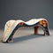 Futuristic Organic Bench: Maya Rendered Sculpture With Aerospace Elements