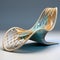 Futuristic Organic Chaise Lounge Chair With Intricate Webs