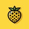 Futuristic Organic Strawberry Icon On Yellow Background