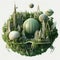 Futuristic Paper Art: Green Planet Earth, Sphere of Sustainability. Generative AI