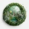 Futuristic Paper Art: Green Planet Earth, Sphere of Sustainability. Generative AI