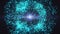 Futuristic Particles cosmic explosion shockwave blue energy space 3d rendering