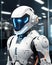 Futuristic Photorealistic Robot Astronaut Exploring Space AI Generated