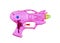 Futuristic pink water gun toy isolated on white