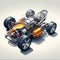 A futuristic racing car created by AI