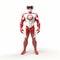 Futuristic Red And White Superhero 3d Model