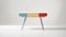 Futuristic Retro End Table With Vibrant Colors And Minimalist Design