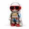 Futuristic Retro Superhero Vinyl Toy With White Glasses