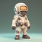 Futuristic Retro Tiny Astronaut In Zbrush Style