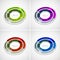 Futuristic rings set, company logo, 3d design