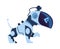 Futuristic robot dog. Cartoon electronic robotic toy. Automatic moving bot with remote control and artificial