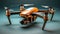 Futuristic robot drone flying, capturing surveillance with wireless camera generated by AI