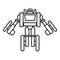 Futuristic robot transformer icon, outline style