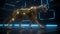 Futuristic Robot Wild Tiger Animal in metal