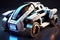 Futuristic robotic car. cinematic miniature marvel