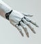 A futuristic robotic hand extends