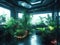 Futuristic room with enhanced plant and augmented reality