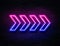 Futuristic Sci Fi Modern Neon Pink and Blue Gradient Glowing Arrows