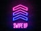 Futuristic Sci Fi Modern Neon Pink and Blue Gradient Glowing Arrows Up
