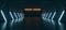Futuristic Sci Fi Modern Spaceship Tunnel Showroom Corridor Dark Cinematic Blue Orange Lights Empty Realistic Cyber Garage