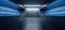 Futuristic Sci Fi Neon Fluorescent Vibrant Virtual Reality Blue Glowing Grunge Concrete Dark Empty Tunnel Underground Garage