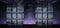 Futuristic Sci Fi Purple Glowing Grunge Concrete Block Shaped Columns In Dark Empty Room Modern Elegant Background 3D Rendering