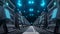 Futuristic sci-fi tunnel walkway with beautiful reflective abstract 3d rendering