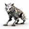 Futuristic Silver Wolf Creature On White Background