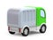 Futuristic small delivery truck cartoon back