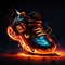 Futuristic Sneakers in neon light. 3d illustration. AI generated animal ai