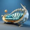 Futuristic Sofa: Whimsical Fantasy Creatures Inspired 3d Model