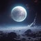 Futuristic Space Art: White Planet And Moon In Sci-fi Realism