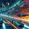 Futuristic Space Rivals: AI Generated Space Race