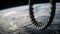 Futuristic space station on earth orbit