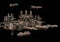 futuristic spaceport in space with docked spaceships for space tourism