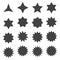 futuristic sparkle icons collection. Set of star shapes.