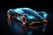 Futuristic sport car with glowing led lights. Generative AI